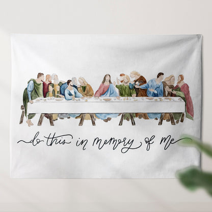 Last Supper Watercolor Tapestry - Christian Tapestry - Jesus Wall Tapestry - Religious Tapestry Wall Hangings - Bible Verse Tapestry - Ciaocustom