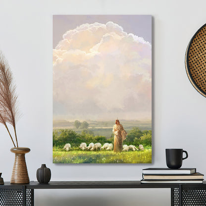 Jesus and Lambs Canvas Wall Art - Jesus Wall Pictures - Jesus Canvas Painting - Jesus Poster - Christian Gift - Ciaocustom
