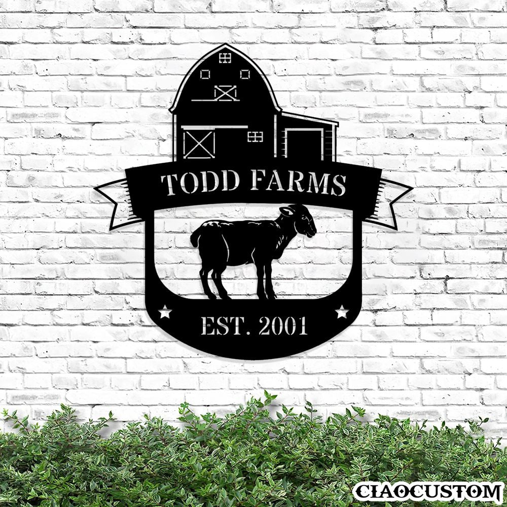 Sheep Metal Sign - Custom Metal Farm Signs - Laser Cut Farm Signs - Gifts For Farmers