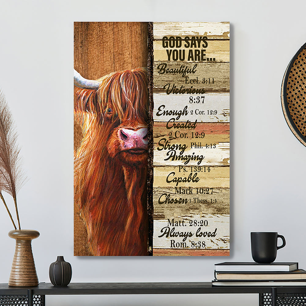 Bible Verse Canvas Painting - Jesus Poster - God Says You Are Christian Religious Canvas Poster - Ciaocustom