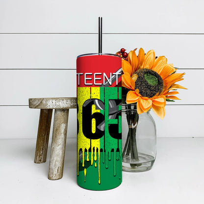 Juneteenth 1865 - Juneteenth Tumbler - Stainless Steel Tumbler - 20 oz Skinny Tumbler - Tumbler For Cold Drinks - Ciaocustom