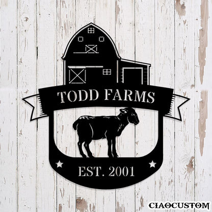 Sheep Metal Sign - Custom Metal Farm Signs - Laser Cut Farm Signs - Gifts For Farmers