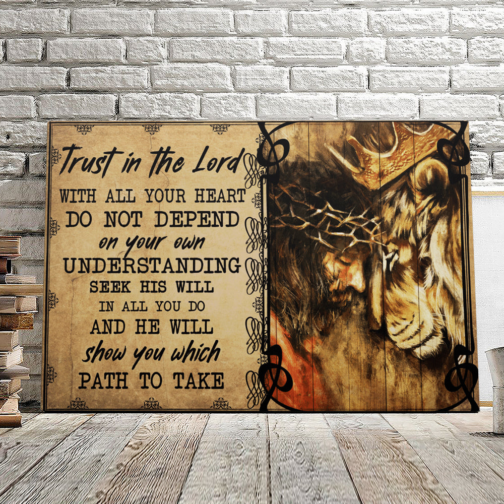 Trust In The Lord - Lion Of Judah - Jesus Pictures - Christian Canvas Prints - Faith Canvas - Bible Verse Canvas - Ciaocustom
