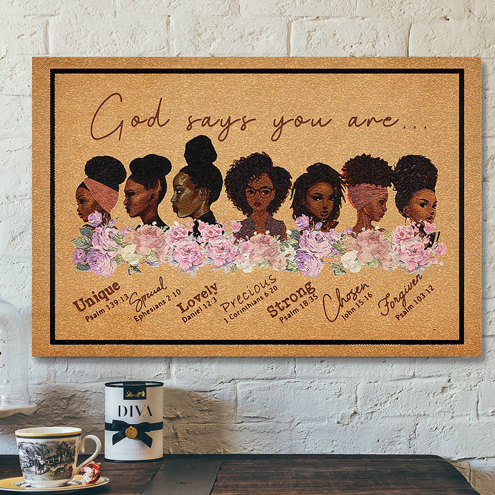 Jesus Canvas Art - Bible Verse Canvas- God Says You Are Unique Special Lovely Precious Strong Chosen Forgiven Canvas Poster - Ciaocustom