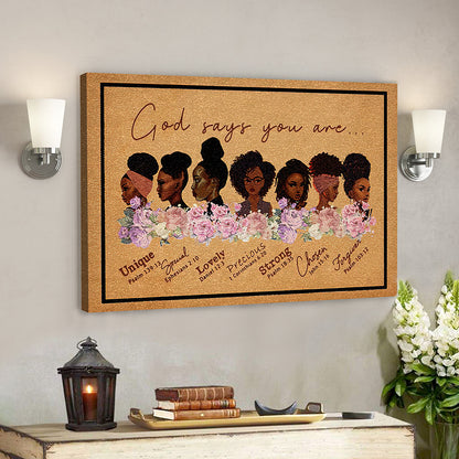 Jesus Canvas Art - Bible Verse Canvas- God Says You Are Unique Special Lovely Precious Strong Chosen Forgiven Canvas Poster - Ciaocustom