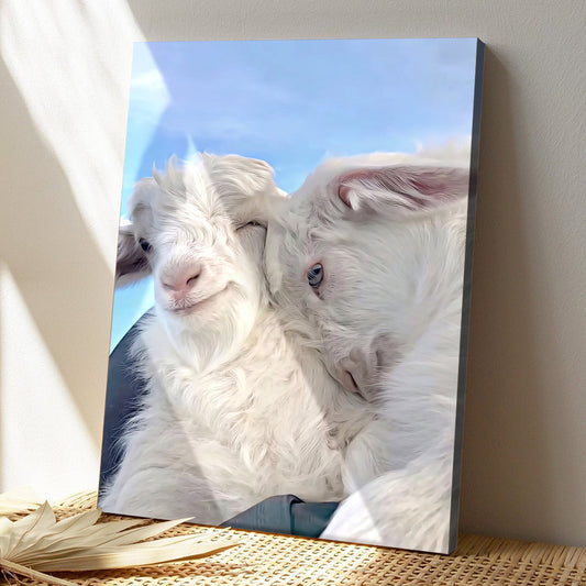 Two Baby Lambs - Christian Canvas Wall Art - Christian Wall Decor - Religious Wall Decor - Faith Canvas Wall Art - Scripture Wall Art - Ciaocustom