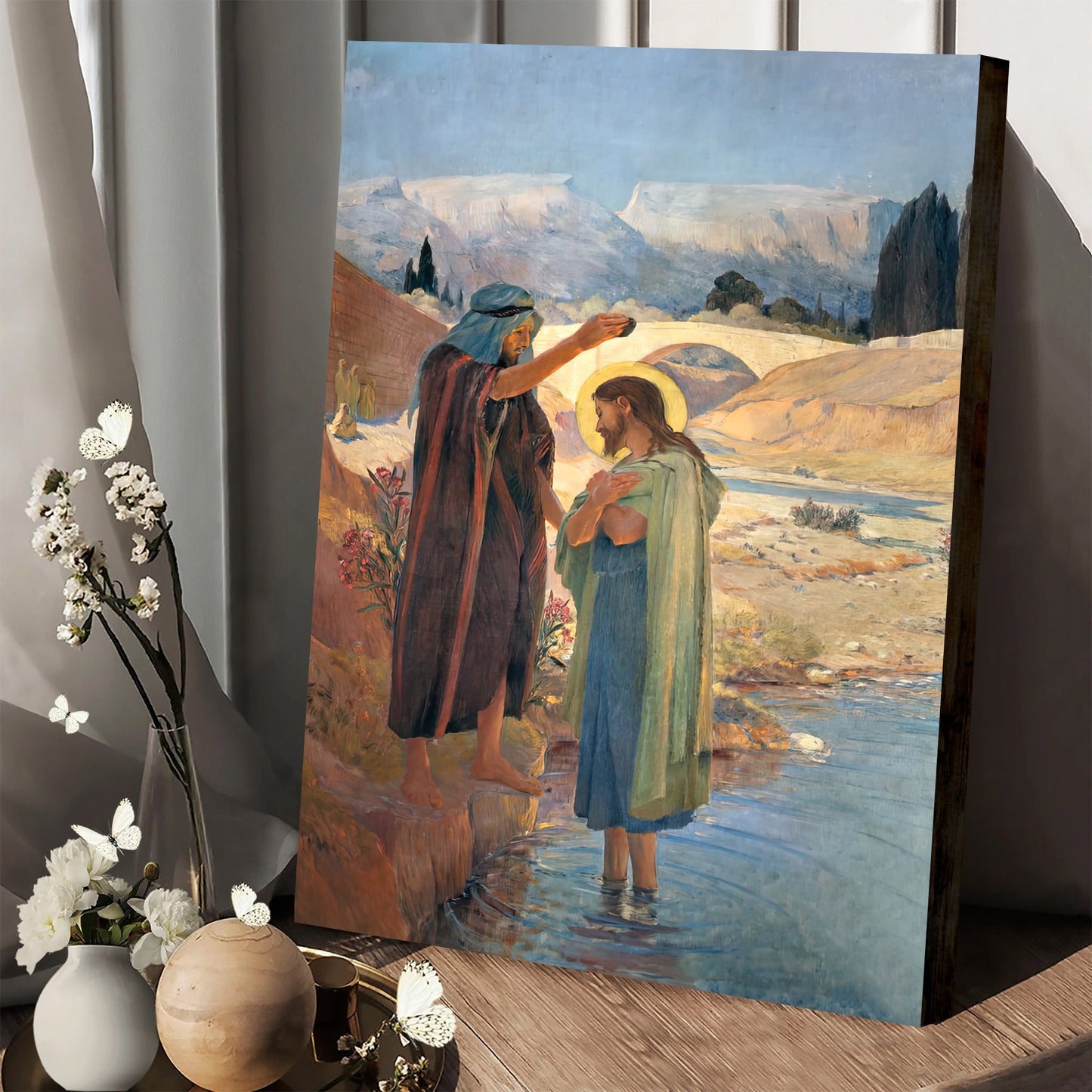 John The Baptist Baptized Jesus Christ Canvas - Jesus Poster