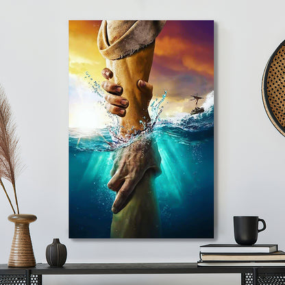 Jesus Canvas Art - Scripture Wall Decor - Hand And Hand Canvas Poster - Ciaocustom