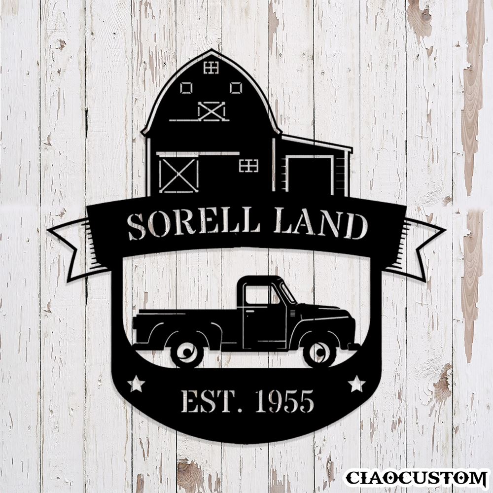 Truck Metal Sign - Custom Metal Farm Signs - Laser Cut Farm Signs - Gifts For Farmers