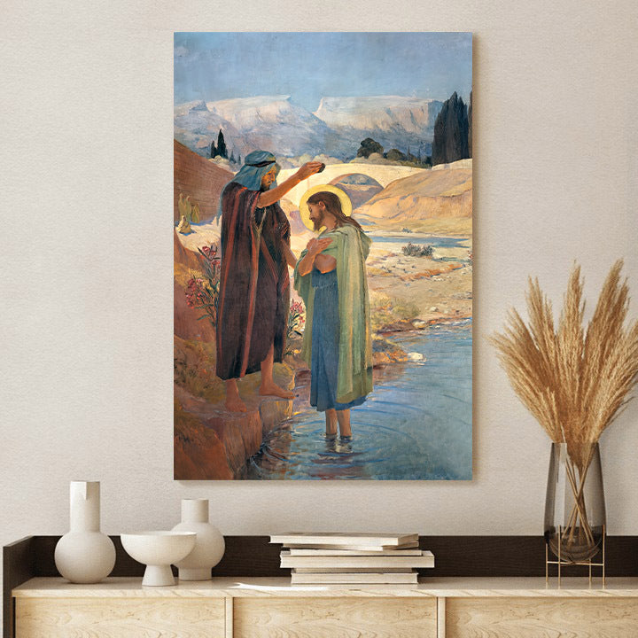 John The Baptist Baptized Jesus Christ Canvas - Jesus Poster