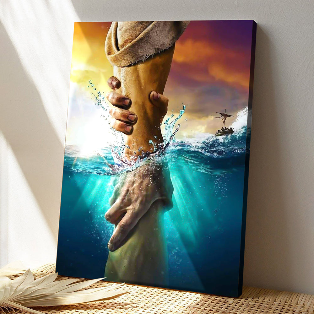 Jesus Canvas Art - Scripture Wall Decor - Hand And Hand Canvas Poster - Ciaocustom