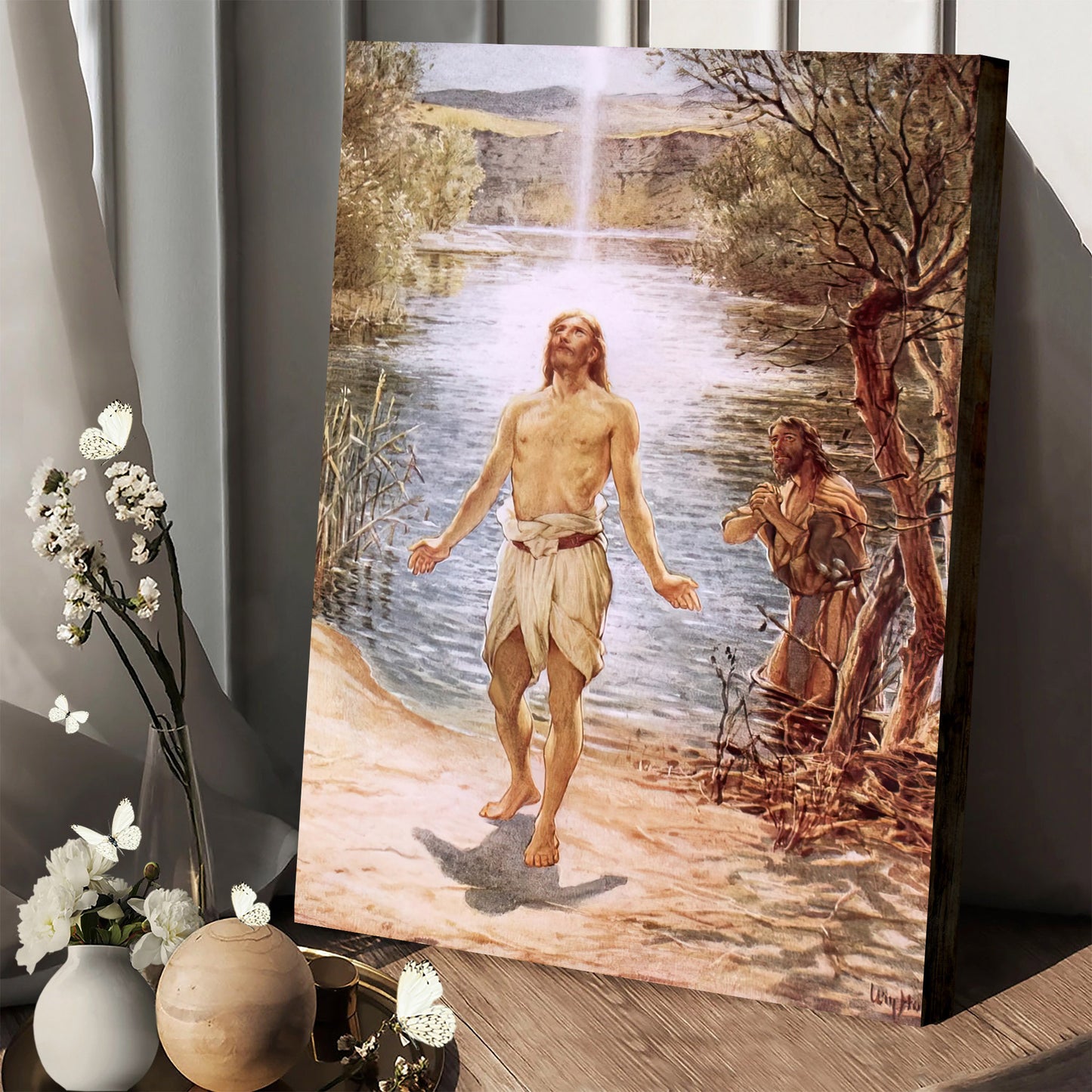 Christ Baptised By John The Baptist Poster