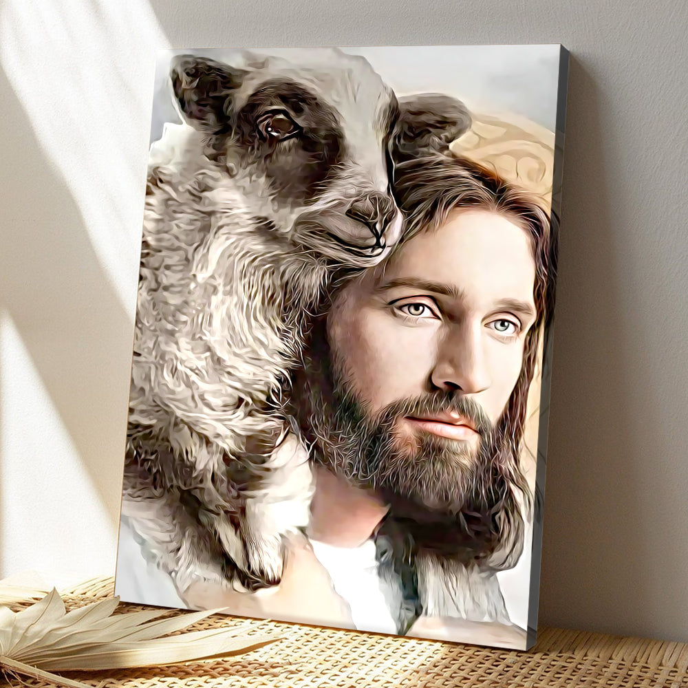Jesus And Sheep Canvas Painting - Jesus Pictures - Jesus Canvas - Jesus Wall Art - Christ Pictures - Faith Canvas - Gift For Christian - Ciaocustom