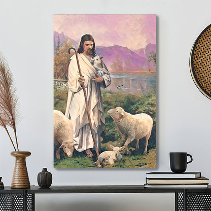 Jesus And Sheep - Jesus Canvas Painting - Jesus Poster - Jesus Canvas Art - Jesus Canvas - Ciaocustom