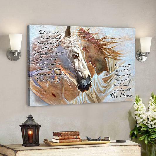 Jesus and The Horse Canvas Poster - Ciaocustom