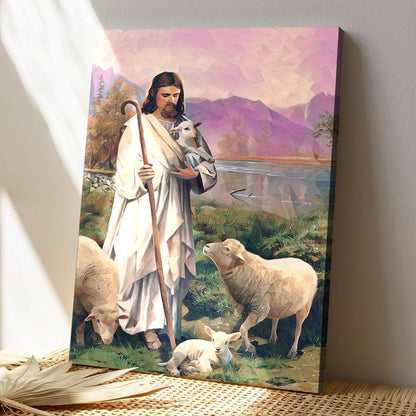 Jesus And Sheep - Jesus Canvas Painting - Jesus Poster - Jesus Canvas Art - Jesus Canvas - Ciaocustom