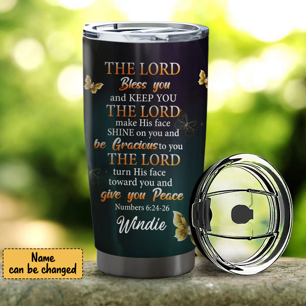 The Lord Bless You - Personalized Tumbler - Stainless Steel Tumbler - 20oz Tumbler - Tumbler For Cold Drinks - Ciaocustom
