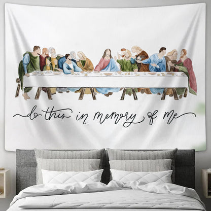 Last Supper Watercolor Tapestry - Christian Tapestry - Jesus Wall Tapestry - Religious Tapestry Wall Hangings - Bible Verse Tapestry - Ciaocustom