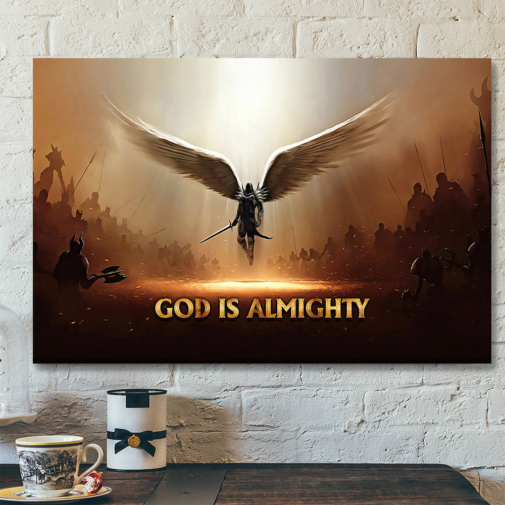 Warrior - God Is Almighty Canvas Wall Art - Christian Canvas Prints - Faith Canvas - Bible Verse Canvas - Ciaocustom