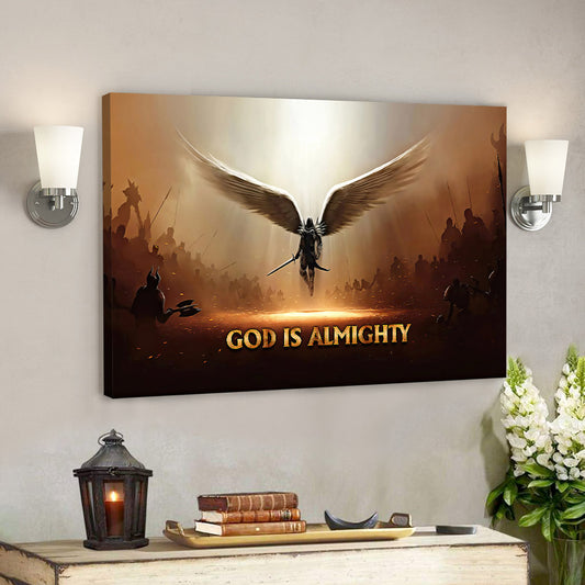 Warrior - God Is Almighty Canvas Wall Art - Christian Canvas Prints - Faith Canvas - Bible Verse Canvas - Ciaocustom