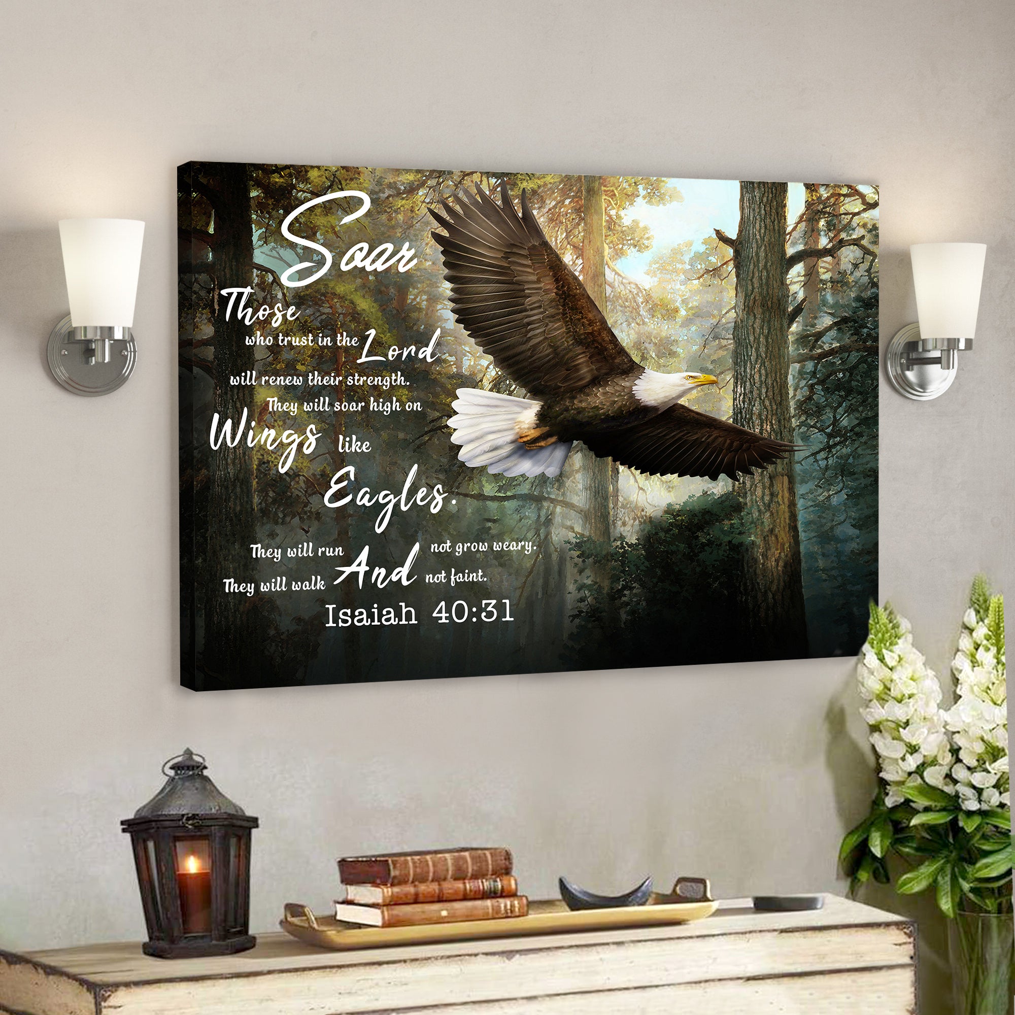Wings Scripture Soar On Wings Like Eagles 5 - Isaiah 40:31 - Bible Verse Canvas - Scri ...