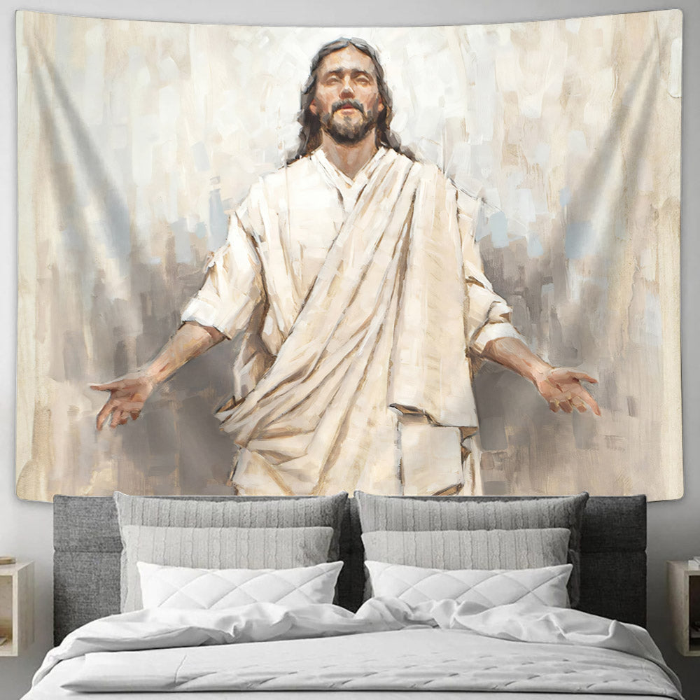Ascension Dan Wilson - Tapestry Wall Hanging - Jesus Christ Tapestry Wall Art - Christian Wall Art - Ciaocustom