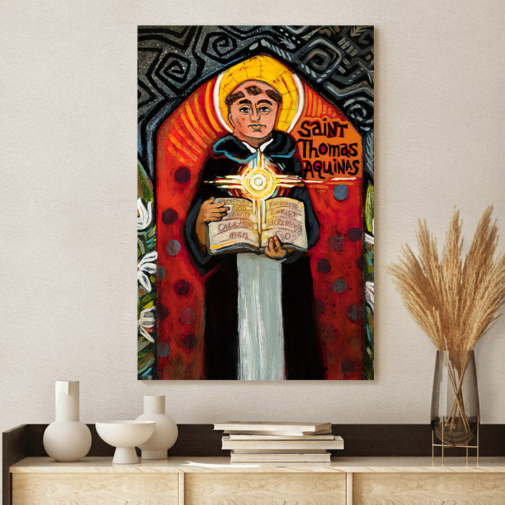 Saint Thomas Aquinas Canvas Poster - Holy Spirit Wall Art - Ciaocustom