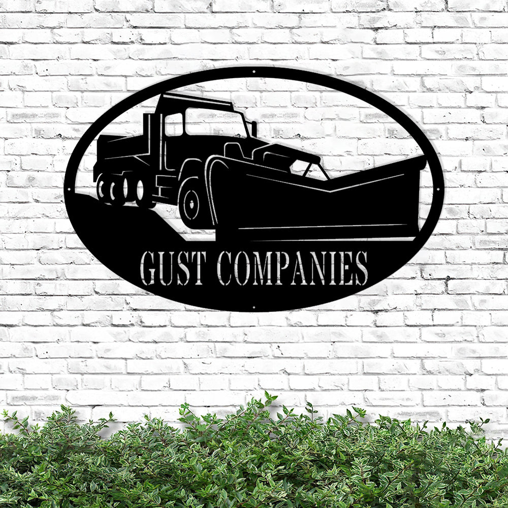 Custom Plow Truck Metal Sign - Personalized Metal Truck Wall Art - Metal Truck Decor - Gifts For Truck Drivers