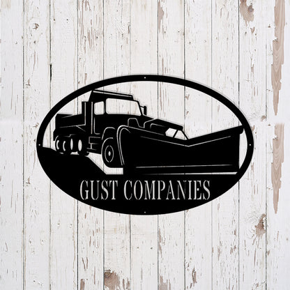 Custom Plow Truck Metal Sign - Personalized Metal Truck Wall Art - Metal Truck Decor - Gifts For Truck Drivers