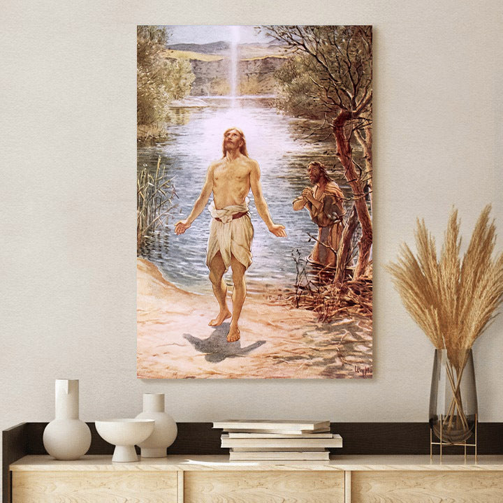 Christ Baptised By John The Baptist Poster