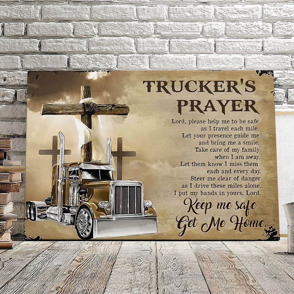 Trucker's Prayer - Cross - Christian Canvas Prints - Faith Canvas - Bible Verse Canvas - Ciaocustom