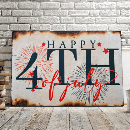 Happy 4th Of July - Fourth Of July Paintings - Independence Day Canvas Wall Art - Ciaocustom