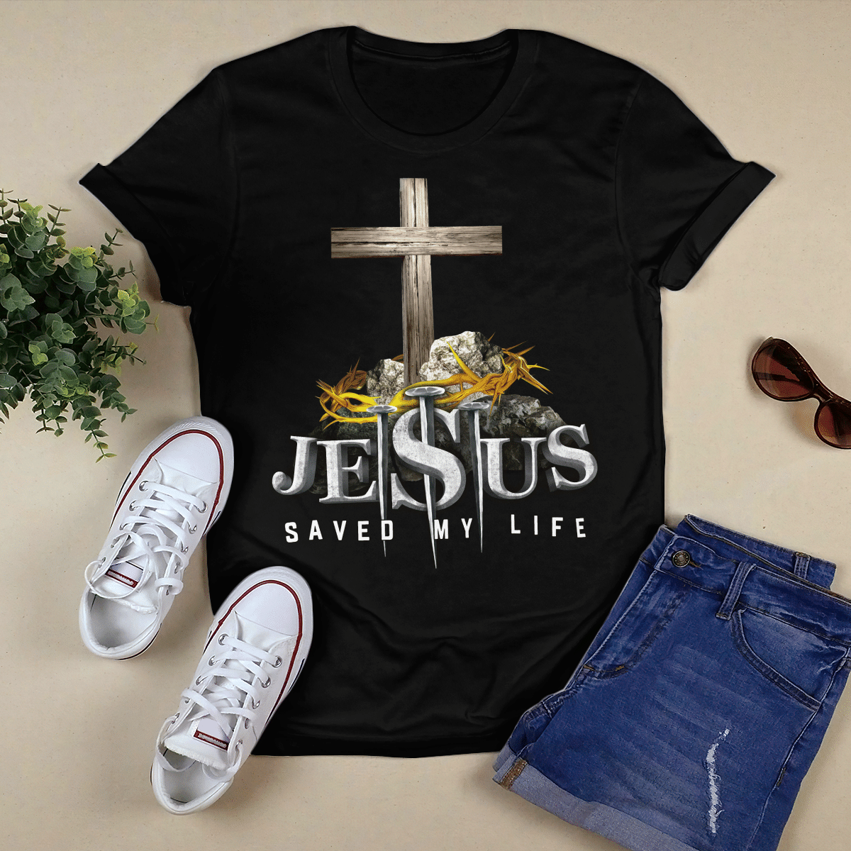 Jesus Saved My Life T- Shirt - Jesus T-Shirt - Christian Shirts For Men & Women - Ciaocustom