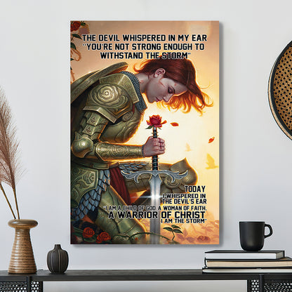 Christian Canvas Art - Jesus Poster - I Am A Child Of God A Woman Of Faith A Warrior Of Christ - Ciaocustom