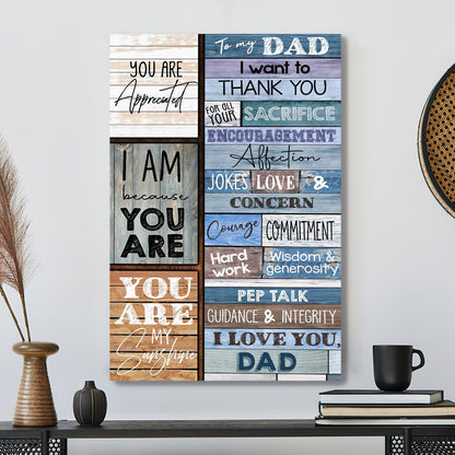 Daughter To My Dad - I Want To Thank You - Father's Day Canvas Prints - Gift For Dad - Ciaocustom