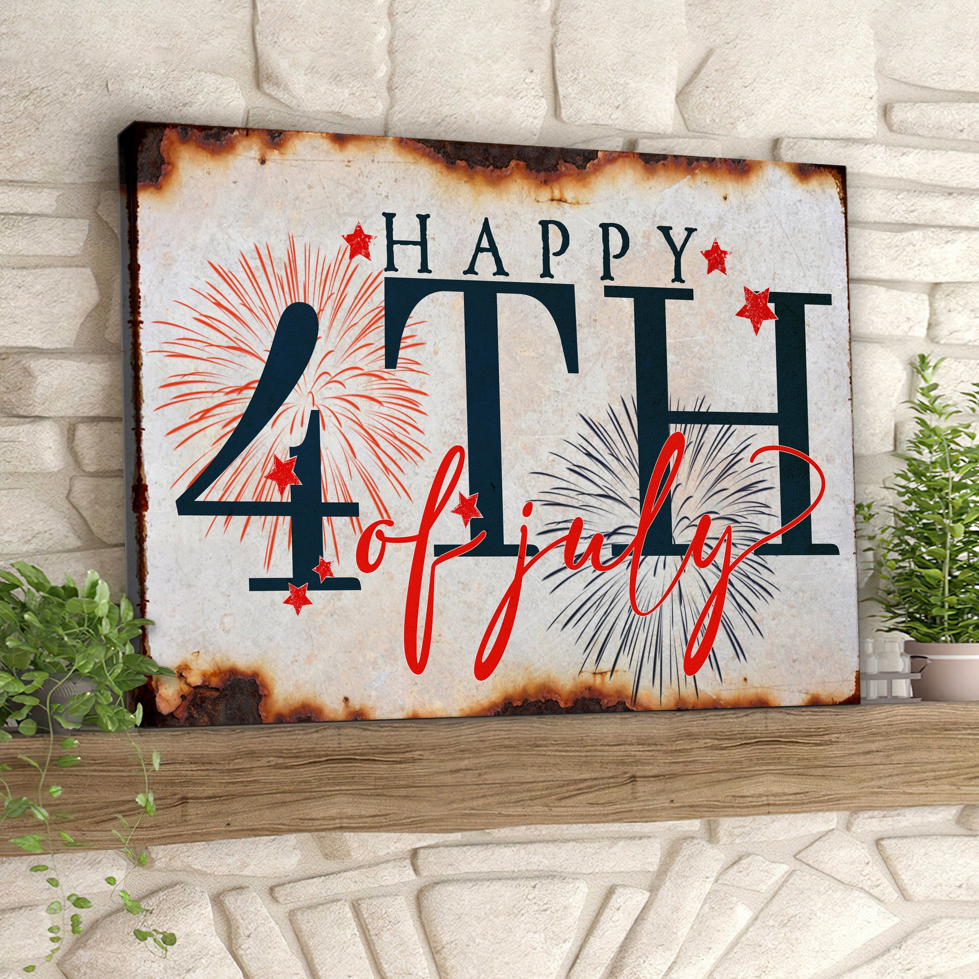 Happy 4th Of July - Fourth Of July Paintings - Independence Day Canvas Wall Art - Ciaocustom