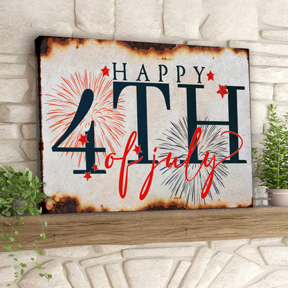 Happy 4th Of July - Fourth Of July Paintings - Independence Day Canvas Wall Art - Ciaocustom