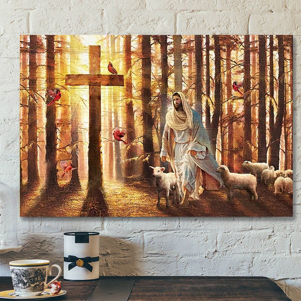 Magic Forest - Walking with Jesus - Jesus Wall Art - Christian Canvas Prints - Faith Canvas - Ciaocustom