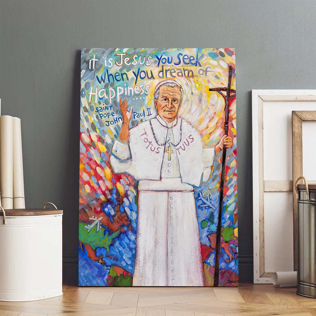 St. Pope John Paul Ii Canvas Wall Art - Religious Posters - Ciaocustom