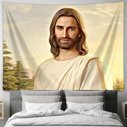 Jesus Tapestry Wall Hanging - Jesus Christ Tapestry Wall Art - Christian Wall Art - Ciaocustom