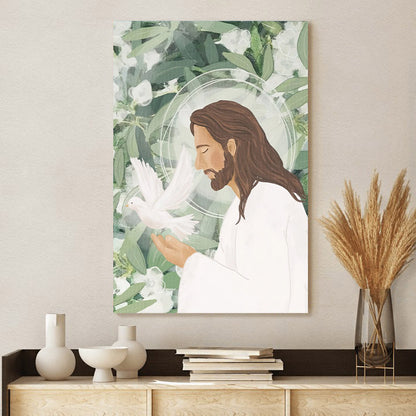 My Peace Canvas Wall Art - Jesus With Dove Pictures - Ciaocustom