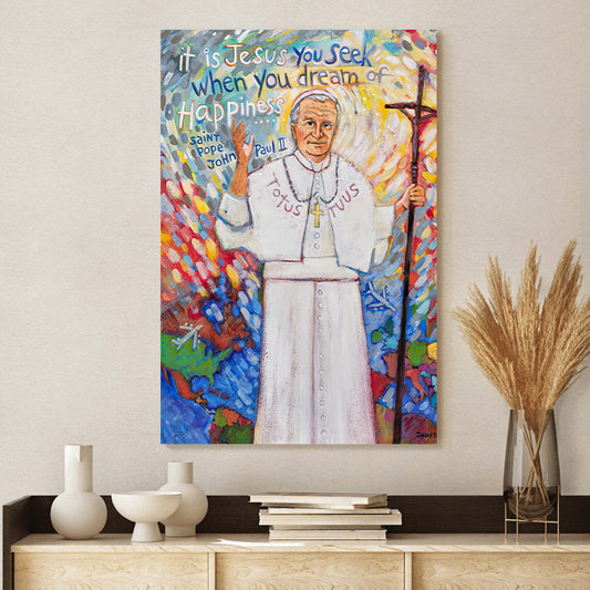 St. Pope John Paul Ii Canvas Wall Art - Religious Posters - Ciaocustom