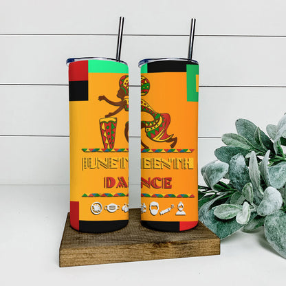 Juneteenth Dance - Juneteenth Tumbler - Stainless Steel Tumbler - 20 oz Skinny Tumbler - Tumbler For Cold Drinks - Ciaocustom