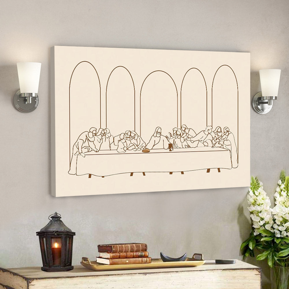 The Last Supper Sketch Drawing - Jesus Canvas Poster - Last Supper Wall Art - Christian Home Decor - Ciaocustom