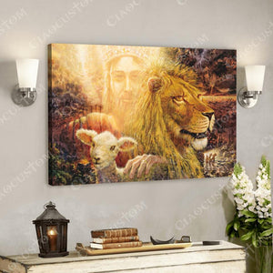 Lamb Of God Lion Of Judah - Jesus Pictures - Jesus Wall Art - Christian Canvas Prints - Faith Canvas - Gift For Christian - Ciaocustom