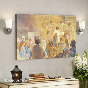 Jesus Christ Among The Nephites - Jesus Canvas Painting - Jesus Canvas Art - Jesus Poster - Jesus Canvas - Christian Gift - Ciaocustom