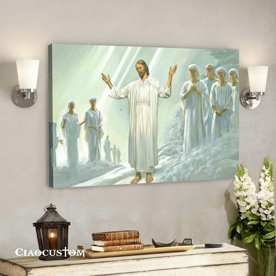 Angels Worshiping God In Heaven - Jesus Canvas Painting - Jesus Canvas Art - Jesus Poster - Jesus Canvas - Christian Gift - Ciaocustom