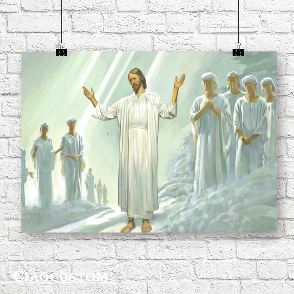 Angels Worshiping God In Heaven - Jesus Canvas Painting - Jesus Canvas Art - Jesus Poster - Jesus Canvas - Christian Gift - Ciaocustom