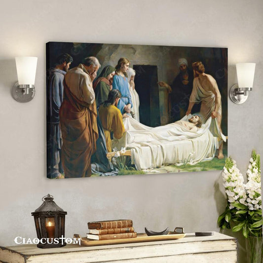Burial of Jesus - Jesus Canvas Painting - Jesus Canvas Art - Jesus Poster - Jesus Canvas - Christian Gift - Ciaocustom