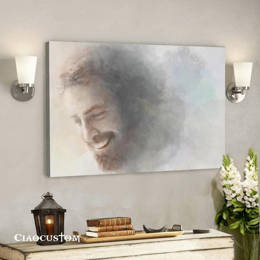 God Laughs - Jesus Wall Pictures - Jesus Canvas Painting - Jesus Canvas Art - Jesus Poster - Jesus Canvas - Christian Gift - Ciaocustom